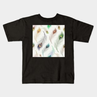 Peacock Feathers Pattern Kids T-Shirt